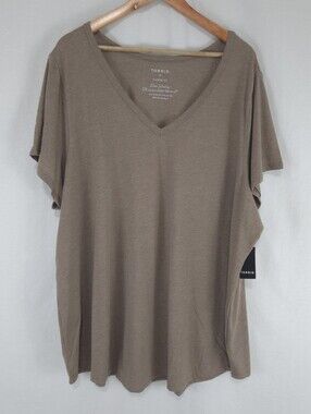 Torrid Women's Girlfriend Signature Jersey V-Neck Tee- Classic Fit
